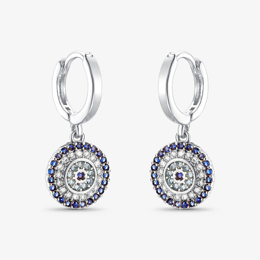 Brinco Mandala de Cristais Azul