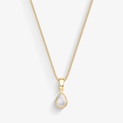 Colar Gota Ponto de Luz Folheado a Ouro 18k