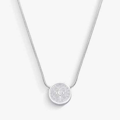 Colar Aço Medalha São Bento Embutido