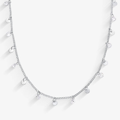 Choker Chapinhas com Zircônias Folheado a Prata