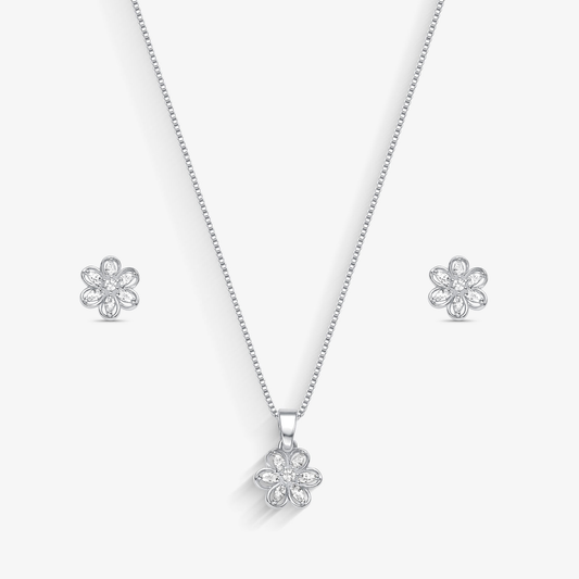 Conjunto Flor Pétalas de Cristal