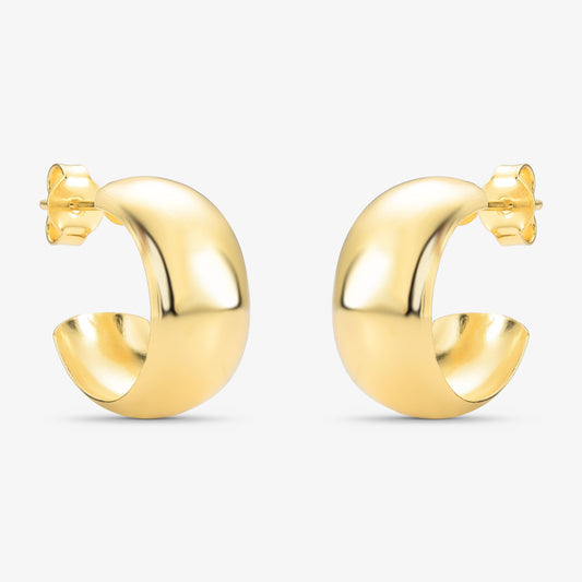 Brinco Argola Lisa 9mm Folheado a Ouro 18K