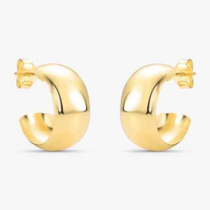 Brinco Argola Lisa 9mm Folheado a Ouro 18K