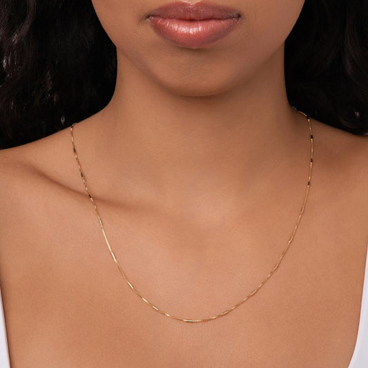 Colar Veneziana Palito Folheado a Ouro 18k