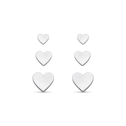 Brinco Aço Trio Coração