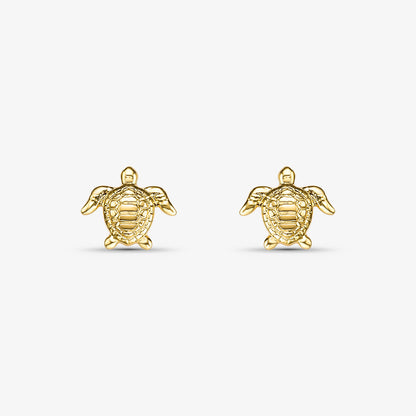 Brinco Tartaruga Texturizado Folheado a Ouro 18k