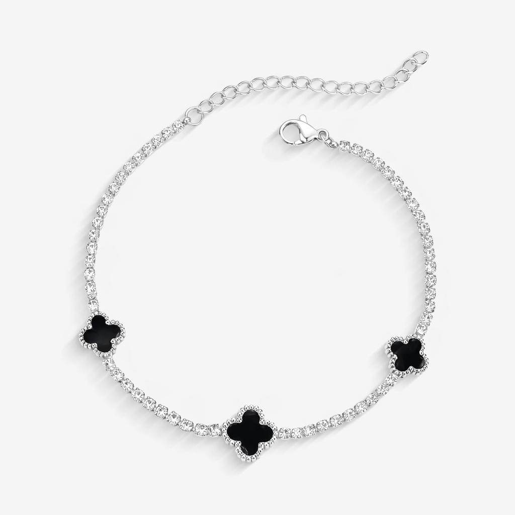 Pulseira Aço Trevo Resina