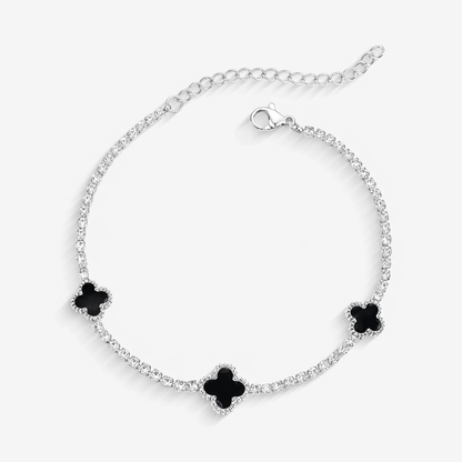 Pulseira Aço Trevo Resina