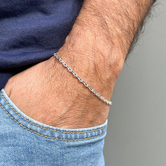 Pulseira Elo Cadeado Folheado a Prata