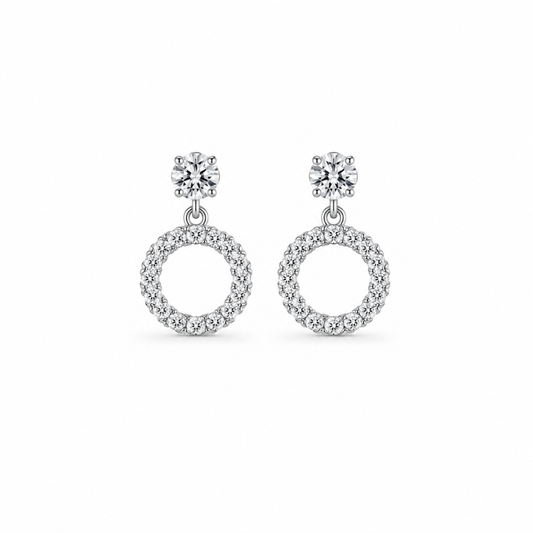 Brinco Cristal Oval Folheado a Prata