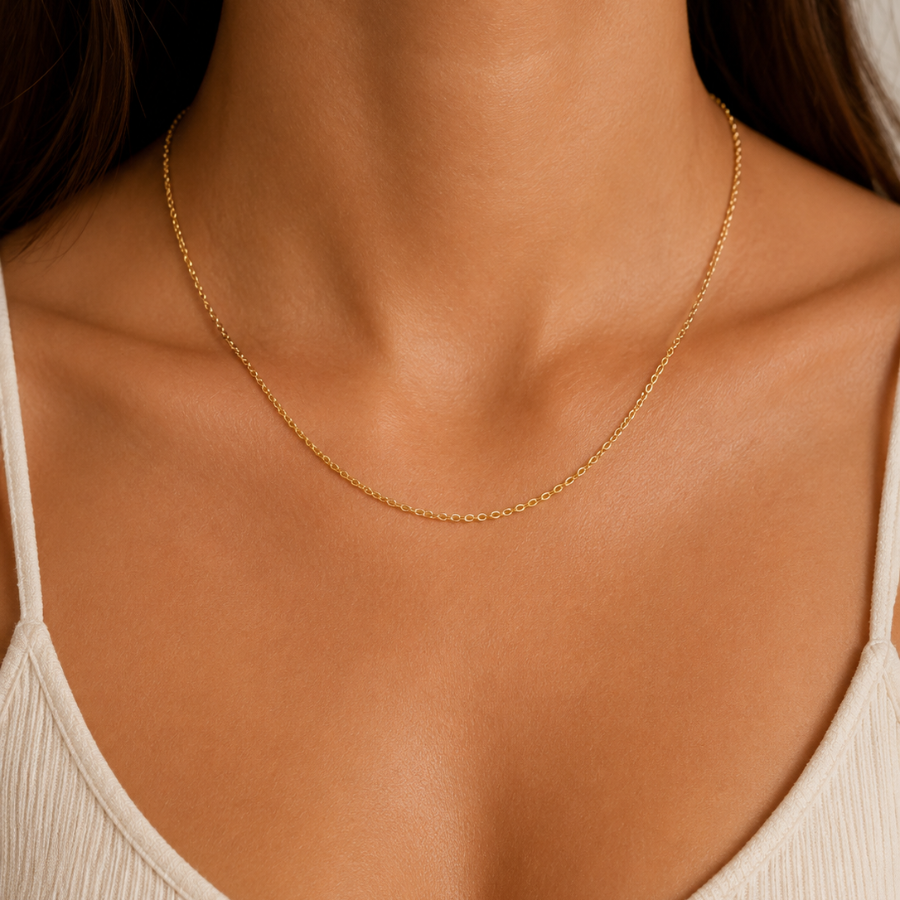 Choker Elo Português Folheado a Ouro 18k