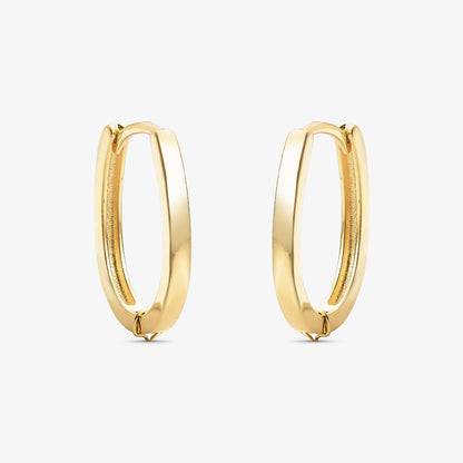 Brinco Argola Oval M Folheado a Ouro 18k