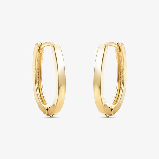 Brinco Argola Oval M Folheado a Ouro 18k