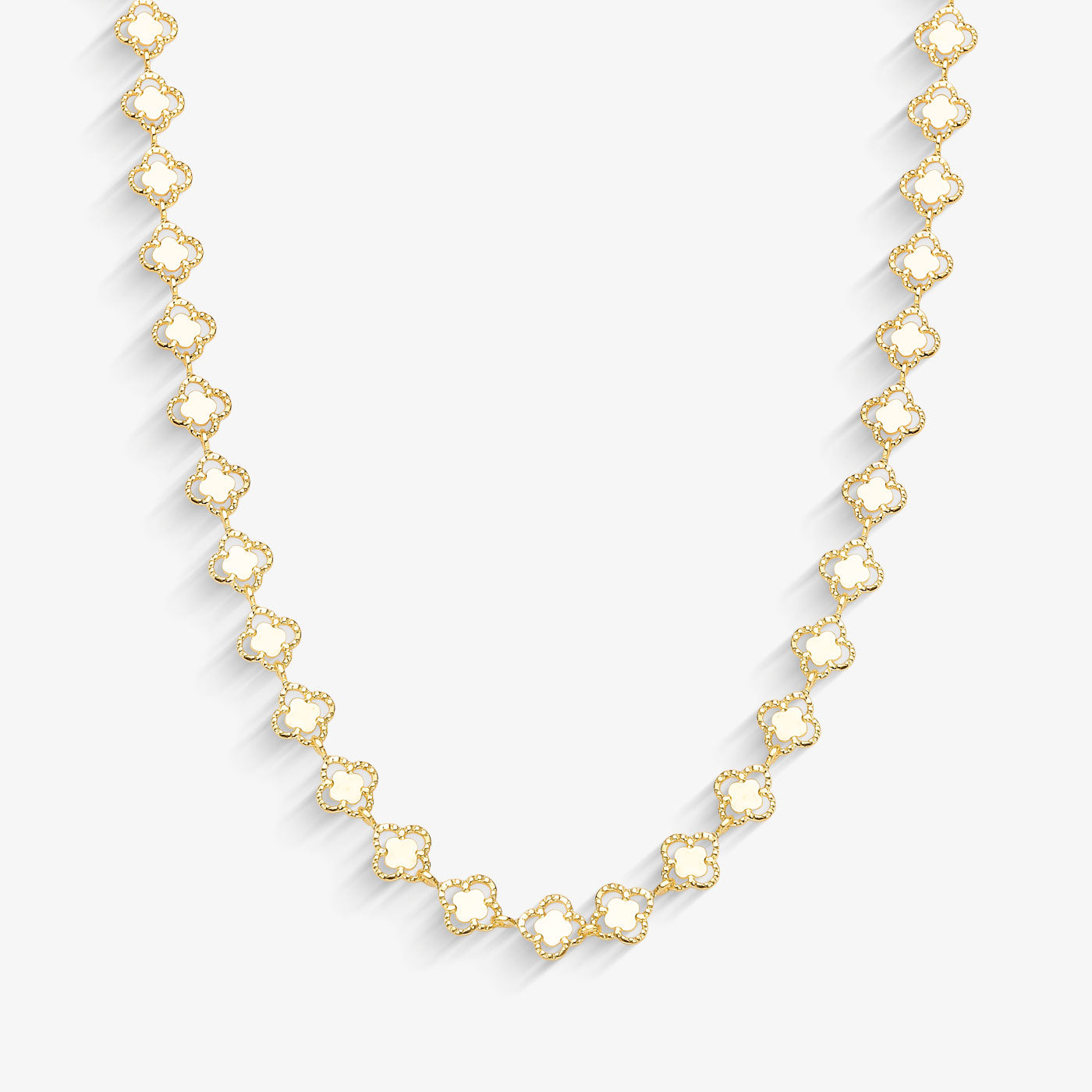 Chocker Trevo Chapinha Vazado Folheado a Ouro 18k