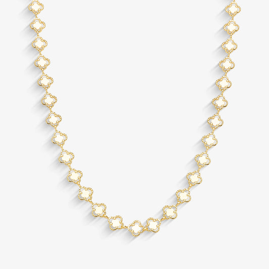 Chocker Trevo Chapinha Vazado Folheado a Ouro 18k