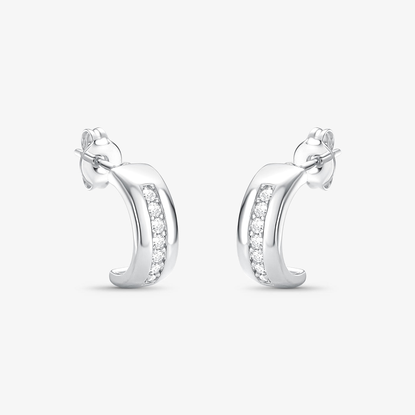 Brinco Argola linha de zircônia Folheado a Prata