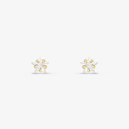 Brinco Zircônia Estrela 4mm Folheado a Ouro 18k