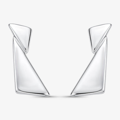 Brinco Geométrico Folheado a Prata