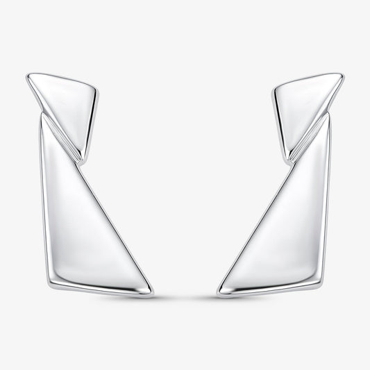 Brinco Geométrico Folheado a Prata