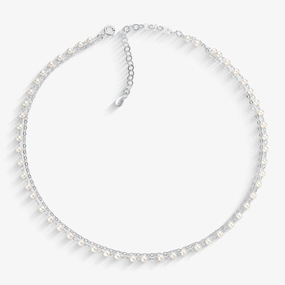 Choker Duplo Pérola e Corrente
