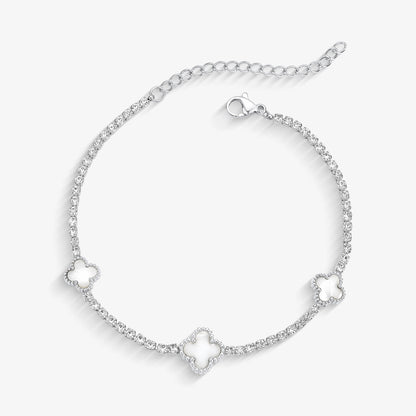 Pulseira Aço Trevo Resina