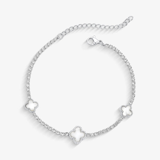 Pulseira Aço Trevo Resina