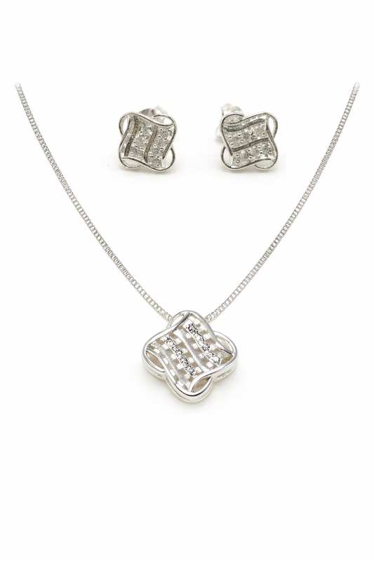 Conjunto Elos de Luz Folheado a Prata