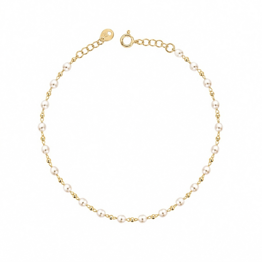 Pulseira Mini Pérola Folheado a Ouro 18k
