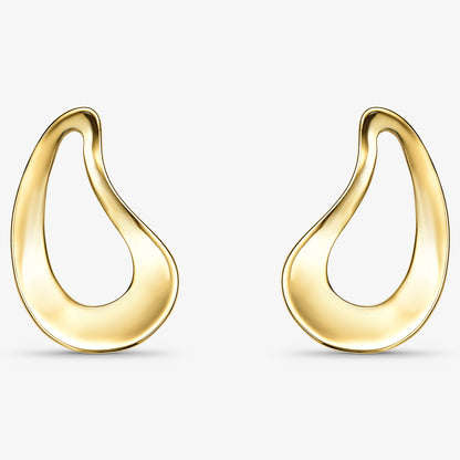 Brinco Gota Vazada Folheado a Ouro 18k