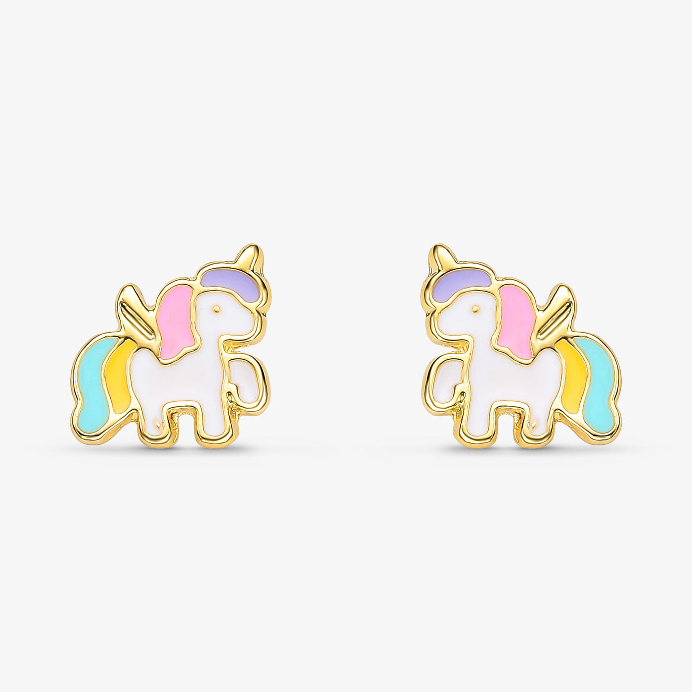 Brinco Infantil Unicórnio Folheado a Ouro 18k