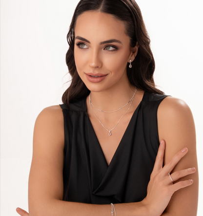 Choker Elo Chapinha Entrelaçada Folheado a Prata