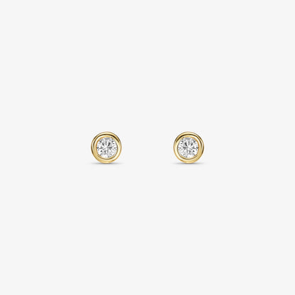 Brinco Redondo Ponto de Luz Folheado a Ouro 18K