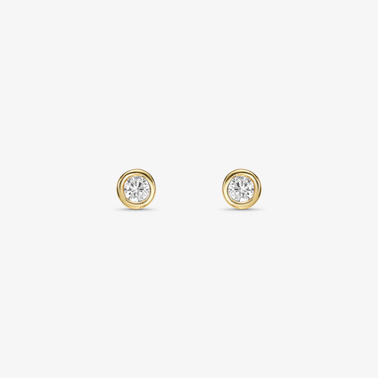 Brinco Redondo Ponto de Luz Folheado a Ouro 18K