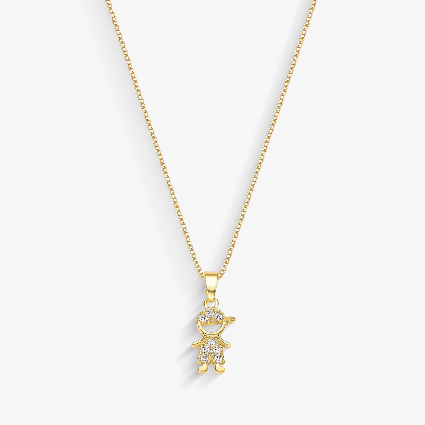 Colar Menino Cravejado Folheado a Ouro 18k