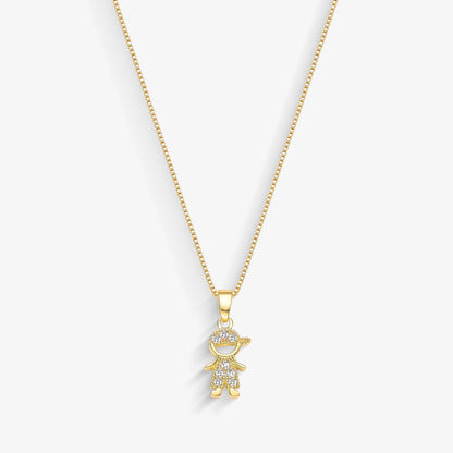 Colar Menino Cravejado Folheado a Ouro 18k
