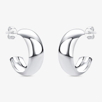 Brinco Argola Lisa 20mm Folheado a Prata