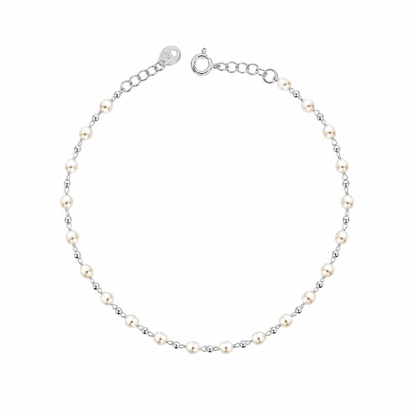 Pulseira Mini Pérola Folheado a Prata
