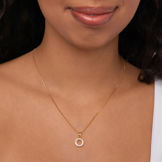 Colar Ponto de Luz Circular Folheado a Ouro 18k