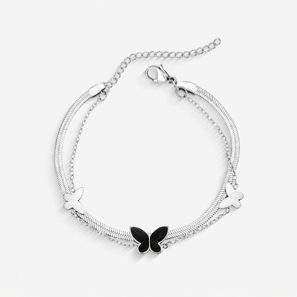 Pulseira Aço Dupla Borboleta