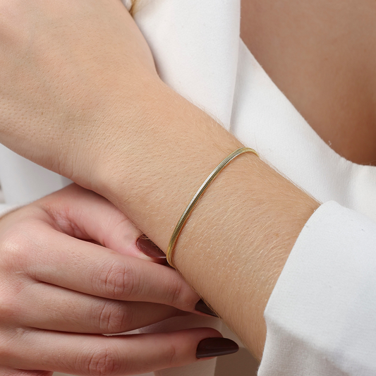 Pulseira Lacraia 2,5mm Folheado a Ouro 18K