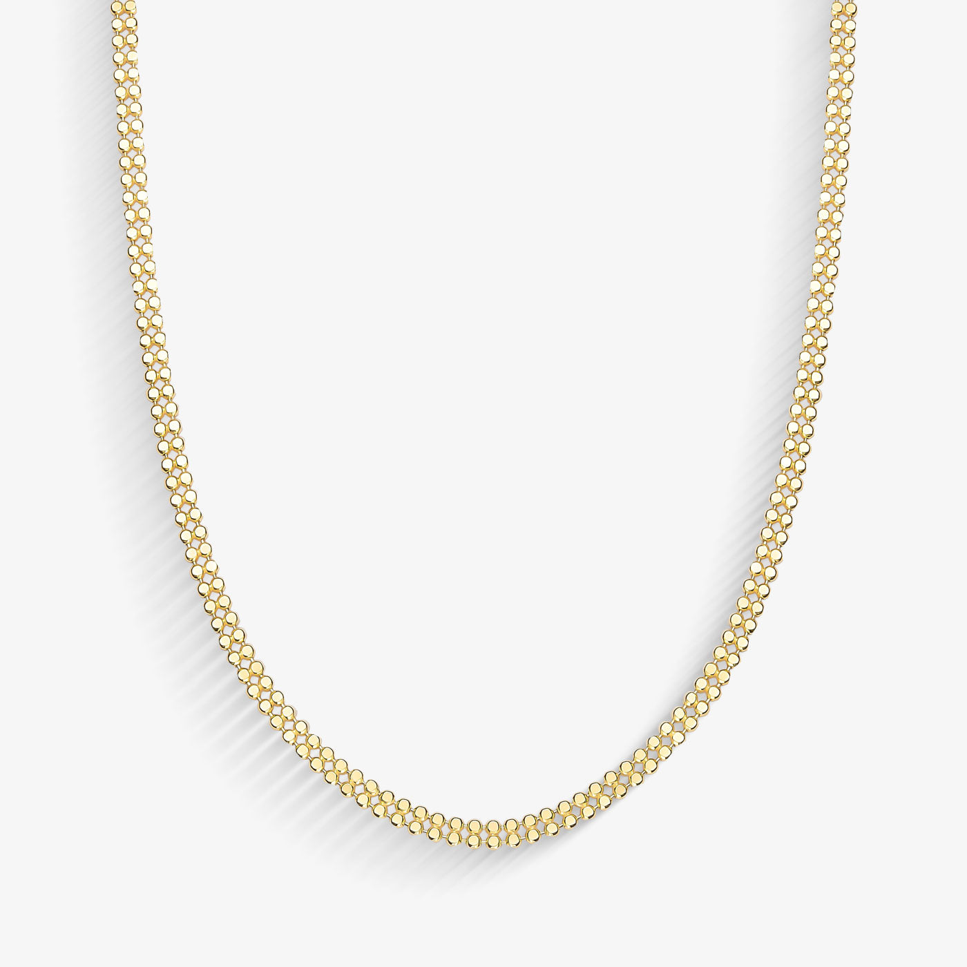 Choker Fileira Dupla de Bolinhas Achatadas Folheado a Ouro18k