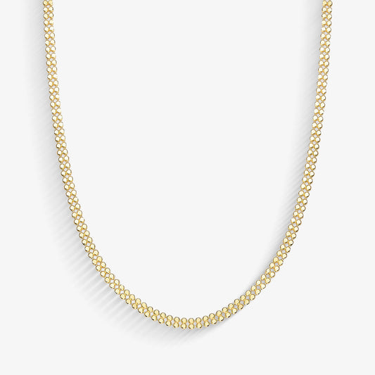 Choker Fileira Dupla de Bolinhas Achatadas Folheado a Ouro18k