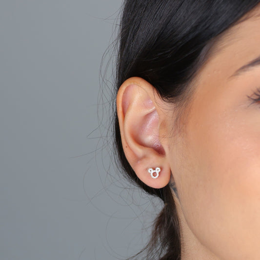 Brinco Ursinho Cravejado Folheado a Ouro 18k
