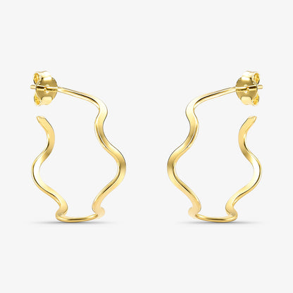 Brinco Argola Zigue-Zague 20mm Folheado a Ouro 18k
