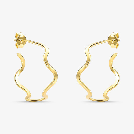 Brinco Argola Zigue-Zague 20mm Folheado a Ouro 18k