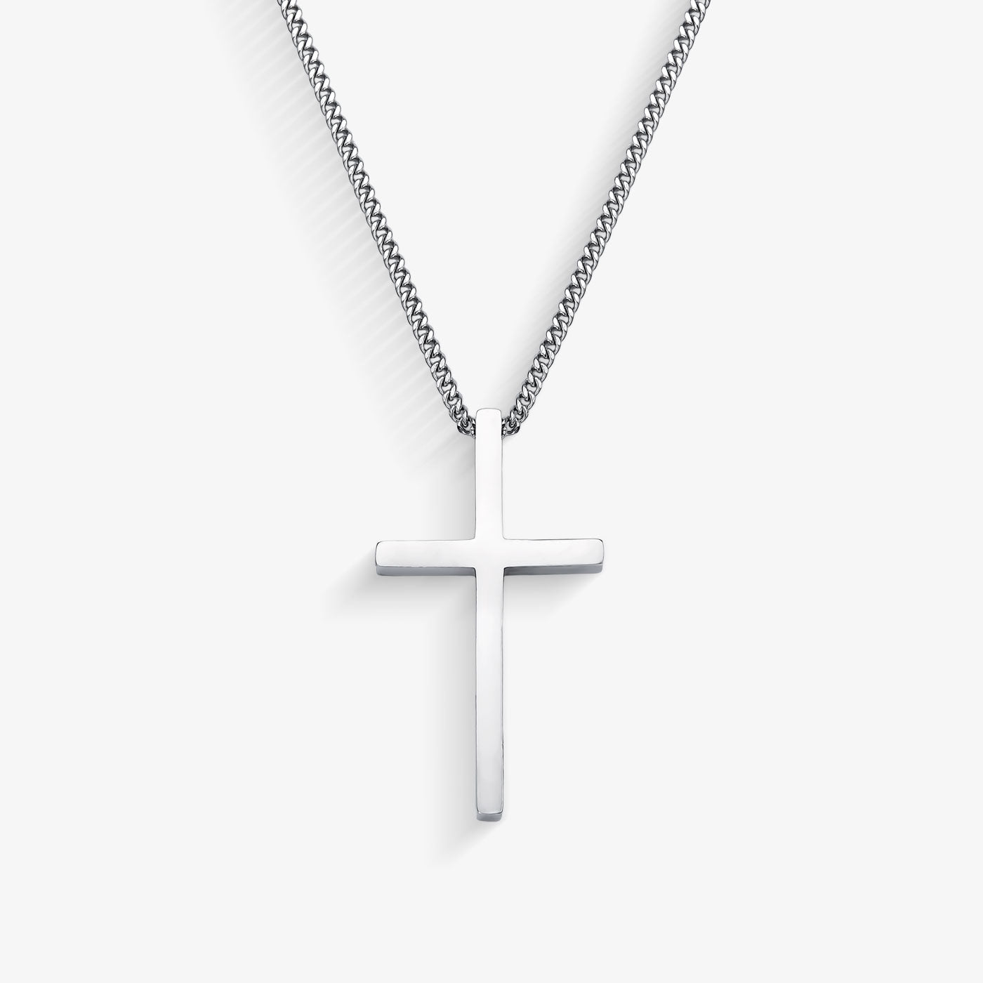 Colar Masculino Aço de Cruz 70cm