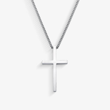 Colar Masculino Aço de Cruz 70cm