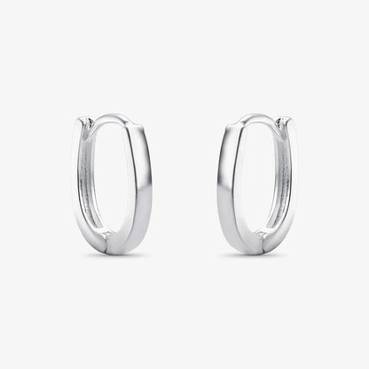 Brinco Argola Oval M Folheado a Prata