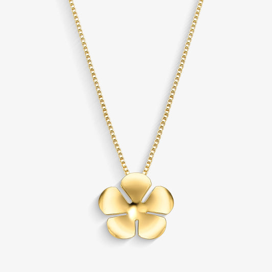 Colar Flor Lisa Folheado a Ouro 18k