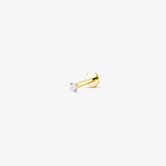 Piercing Dourado Labret Ponto de Luz Aço